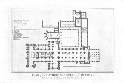 Plano de la Catedral de Durham, finales del siglo XVIII de Unbekannt