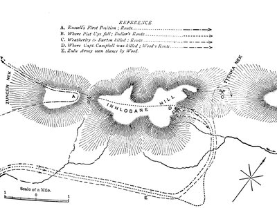 Plano de la lucha en la montaña Inhlobane, 28 de marzo de 1979, c. 1880 de Unbekannt