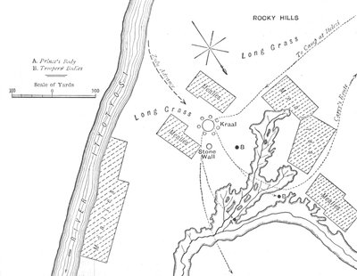 Plano del terreno donde el príncipe Luis Napoleón fue asesinado, 1 de junio de 1879, c. 1880 de Unbekannt