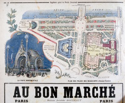 Plano de la Porte Monumentale y Palais des Beaux-Arts, 1900 de Unbekannt