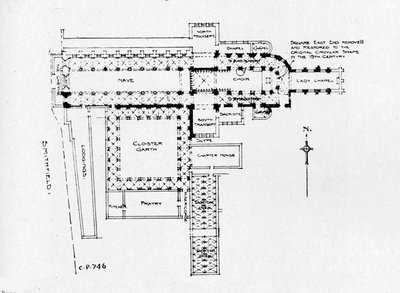 Plano de la Iglesia Prioral de San Bartolomé el Grande, Londres, 1906 de Unbekannt