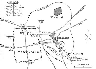 Plano de la salida de Candahar, 16 de agosto de 1880, c1880 de Unbekannt