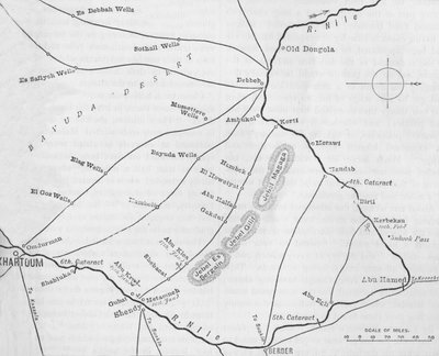 Plano del teatro de guerra en la segunda campaña de Sudán, c. 1881-85 de Unbekannt