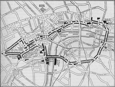 Plano de la ruta de la procesión de la Reina en el Día del Jubileo de Diamante, Londres, 1897-1906 de Unbekannt