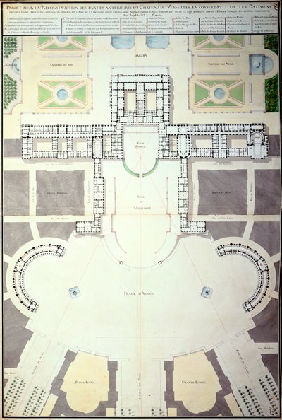 Planes para la transformación de Versalles, Francia, 1780 de Unbekannt