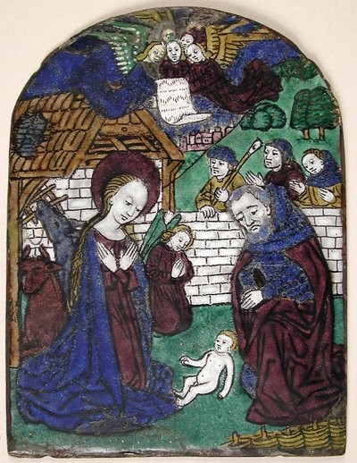 Placa con la adoración de los pastores, francesa, siglo XV de Unbekannt