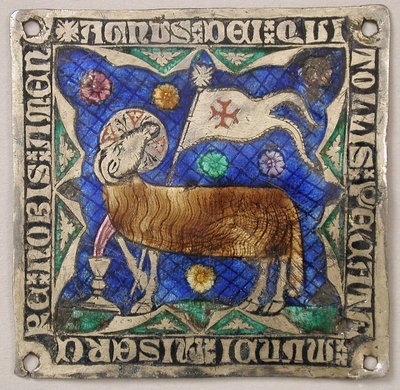 Placa con Agnus Dei, catalán, siglo XIV de Unbekannt