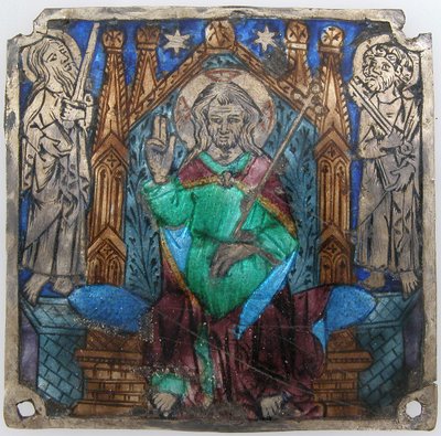 Placa con Cristo en Majestad, Catalán, siglo XIV de Unbekannt