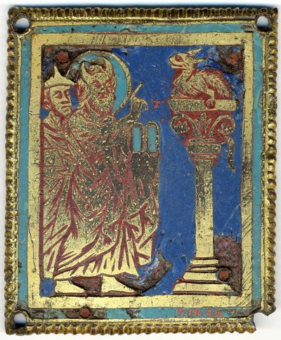 Placa con Moisés, Aarón y la serpiente de bronce, Alemán, ca. 1200 de Unbekannt