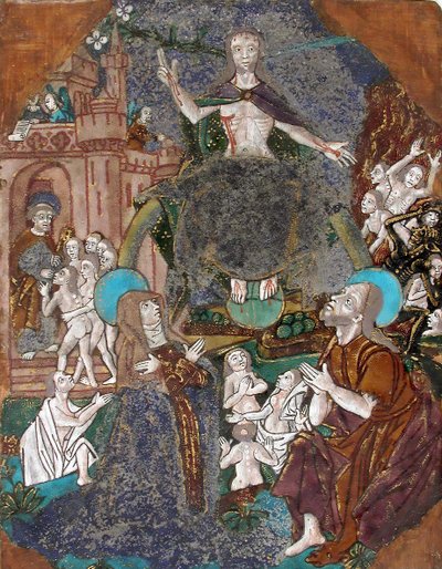 Placa con el Juicio Final, francés de Unbekannt