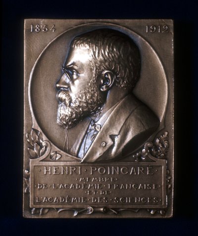 Plaqueta conmemorativa de la muerte de Henri Poincare, matemático francés, 1912 de Unbekannt