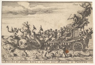 Placa 16: Barco de músicos con el dios del mar Glauco y tritones de Unbekannt
