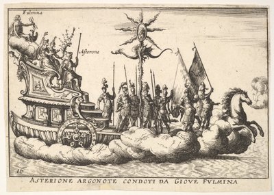 Placa 16: El argonauta Asterion guiado por una figura joven de relámpago, 1664 de Unbekannt
