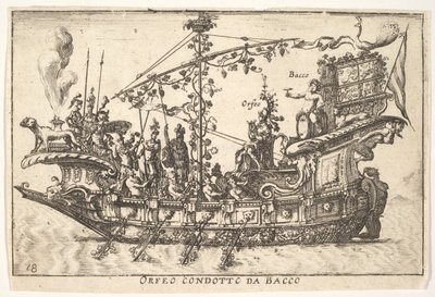 Placa 18: Orfeo conducido por Baco, de la serie La magnificencia, 1664 de Unbekannt