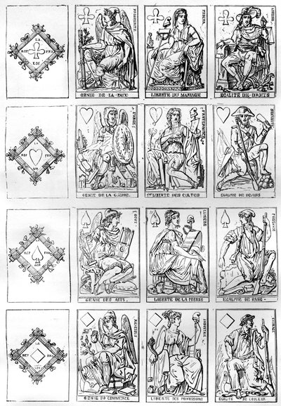 Cartas de juego de la República Francesa, 1790, 1882-1884 de Unbekannt
