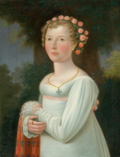 Retrato de una niña con vestido blanco de Unbekannt