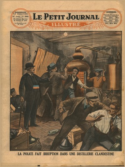 Redada policial en una destilería ilícita, 1930 de Unbekannt