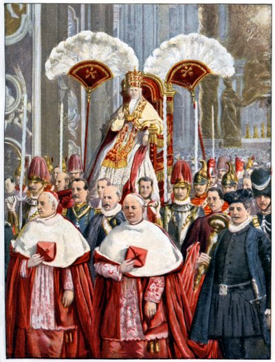 Papa León XIII en la Basílica de San Pedro, Roma, 1900 de Unbekannt