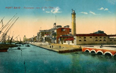 Port-Said - Vista panorámica del muelle, c1918-c1939 de Unbekannt