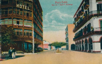 Port-Said. Calle del Eastern Exchange, c1900 de Unbekannt