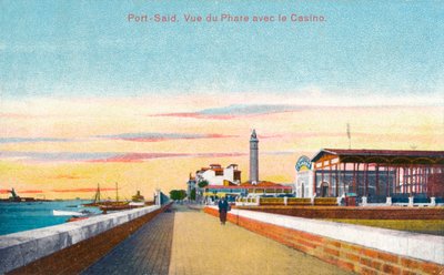 Port-Said. Vista del faro con el casino, c1900 de Unbekannt