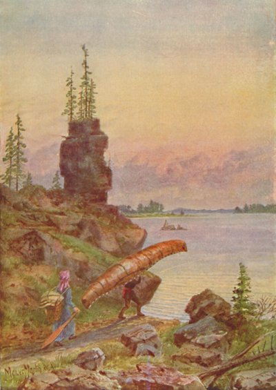 Portage y canoa de corteza de abedul, 1924 de Unbekannt