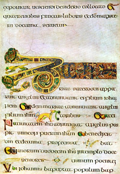 Parte del argumento al Evangelio de San Juan, 800 d.C., siglo XX de Unbekannt