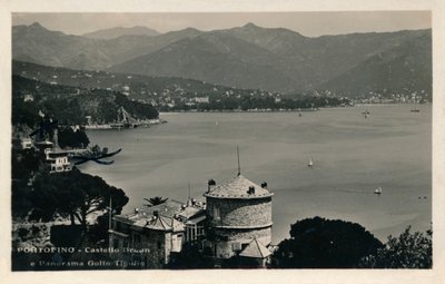 Portofino - Castello Braun y panorama del golfo Tigulio, c. 1900 de Unbekannt