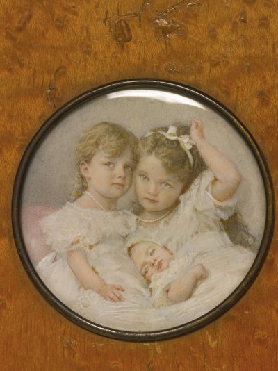Retrato en miniatura de las Grandes Duquesas Olga, Tatiana y María de Rusia, c. 1900 de Unbekannt