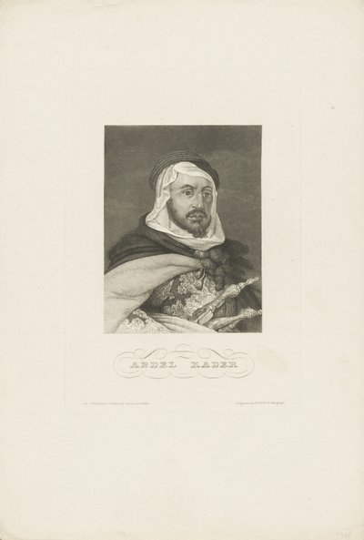 Retrato de Abdelkader ibn Muhieddine 1808-1883, ca 1860 de Unbekannt