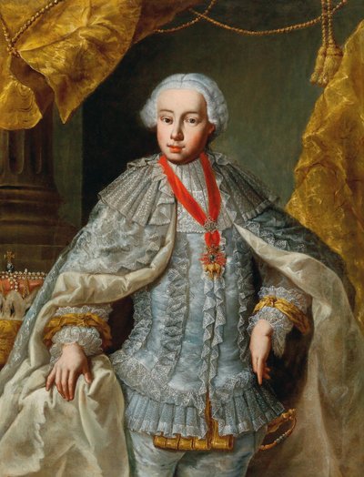 Retrato del Archiduque Leopoldo futuro Emperador Leopoldo II en traje de boda, ca 1764-1765 de Unbekannt