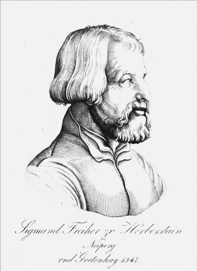Retrato del Barón Sigmund von Herberstein, Embajador en Polonia y Rusia, 1547 de Unbekannt