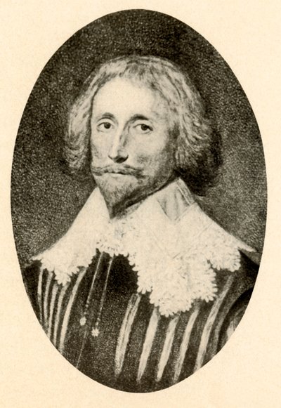 Retrato de George Sandys, con jubón rasgado y cuello Vandyke, c1610-1630, 1937 de Unbekannt