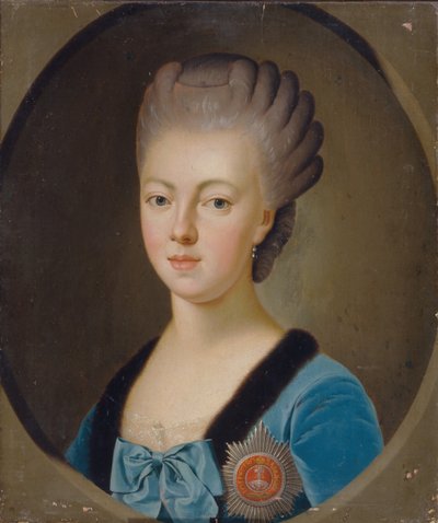 Retrato de la Gran Duquesa Natalia Alexeyevna de Rusia 1755-1776, Princesa Wilhelmina Louisa de Hesse-Darmstadt de Unbekannt