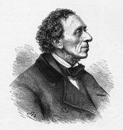Retrato de Hans Christian Andersen 1805-1875, c. 1850 de Unbekannt