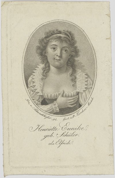 Retrato de Henriette Hendel-Schütz, nacida Schüle 1772-1849 como Elfride, 1794 de Unbekannt