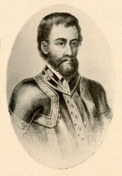 Retrato de Hernando De Soto, mostrando armadura española del siglo XVI, c. 1520-1540, 1937 de Unbekannt