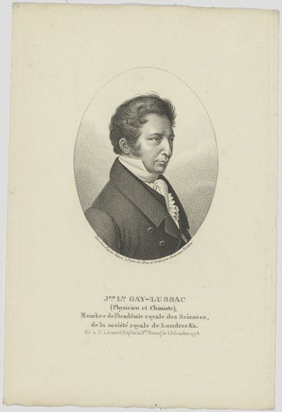Retrato de Joseph Louis Gay-Lussac 1778-1850, c. 1824 de Unbekannt