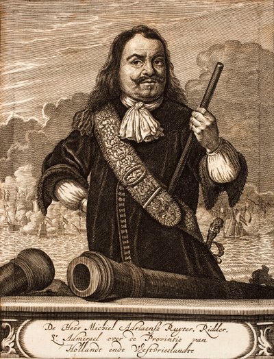 Retrato de Michiel de Ruyter 1607-1676 De: Schauplatz des Krieges, 1675 de Unbekannt