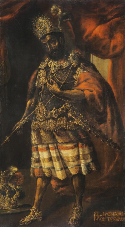Retrato de Moctezuma II, siglo XVII de Unbekannt