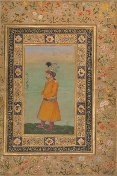 Retrato de Muhammad Ali Baig, folio del álbum Shah Jahan, recto, principios del siglo XIX de Unbekannt