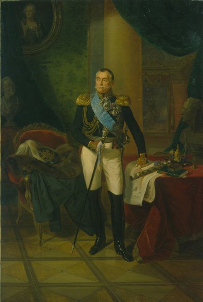 Retrato del Príncipe Pyotr Volkonsky 1776-1852, c. 1850 de Unbekannt