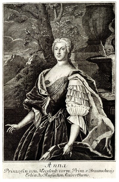Retrato de la princesa Anna Leopoldovna 1718-1746, madre del zar Iván VI de Unbekannt