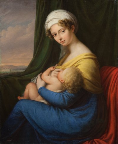 Retrato de la Princesa María Fyodorovna Baryatinskaya, de soltera Keller 1792-1858 con su hijo, 1820s de Unbekannt