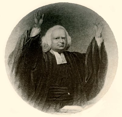 Retrato del reverendo George Whitefield con toga y peluca usadas en Nueva Inglaterra de Unbekannt