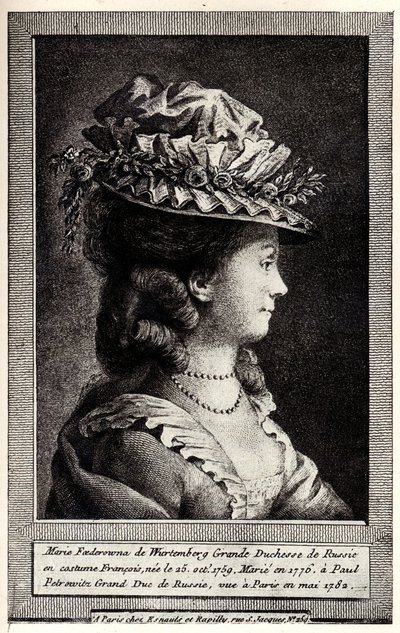Retrato de Sophie Dorothea de Württemberg de Unbekannt