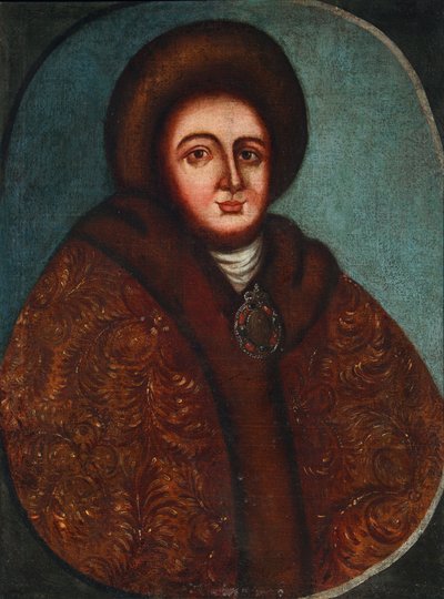 Retrato de la Zarina Evdokiya Feodorovna Lopukhina 1669-1731, esposa del zar Pedro I de Rusia de Unbekannt