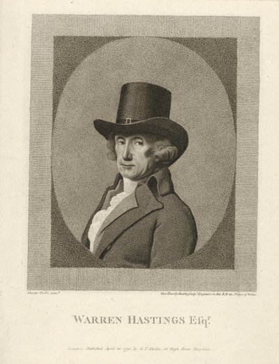 Retrato de Warren Hastings, Esq., pub. 1795 de Unbekannt