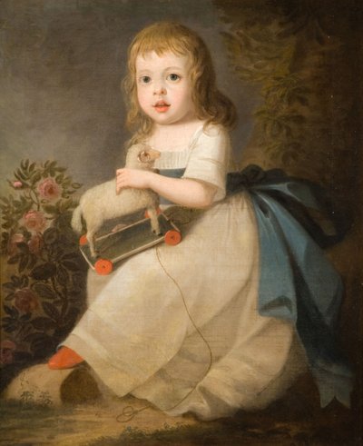 Retrato de un Niño con un Juguete de Oveja, 1850 de Unbekannt