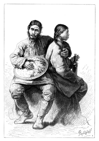 Retrato de una pareja de oro Nanai, 1895 de Unbekannt